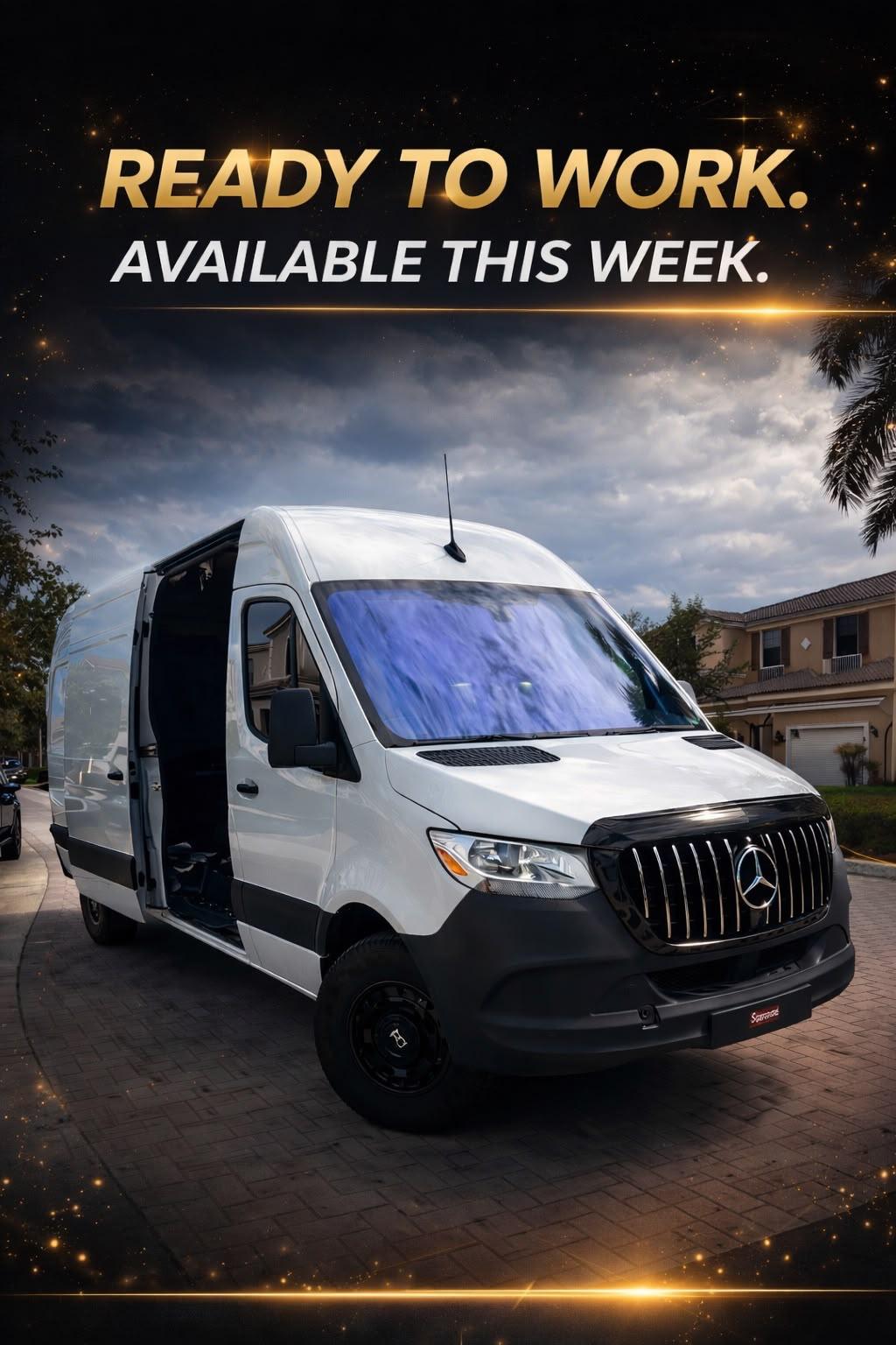 Delivery Prime Vans Mercedes Sprinter loaded and ready to work in Miami